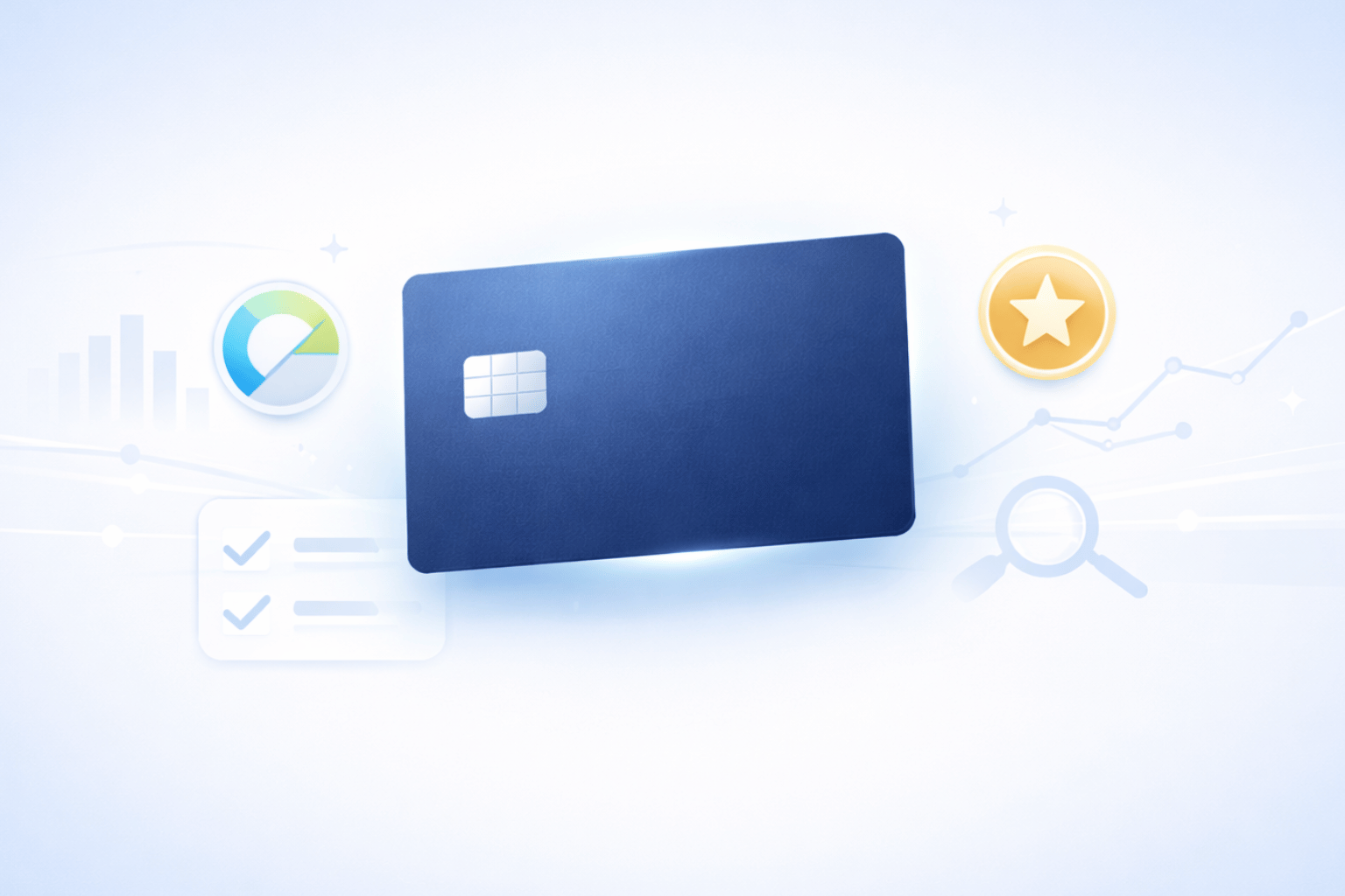 Person comparing credit cards at a desk